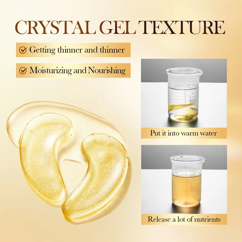 20Pcs=10Pairs Gold Collagen Crystal Eye Mask Skincare Eye Patches Firming Moisturizing Nourishing Eye Skin Care Products