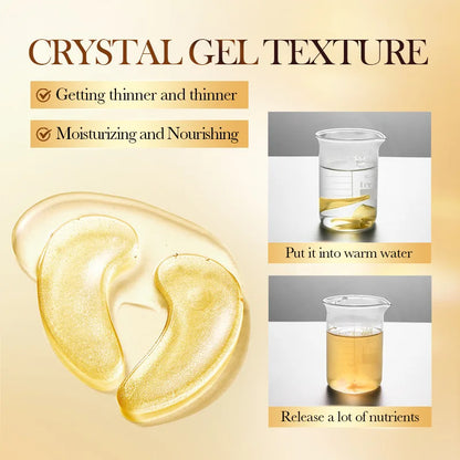 20Pcs=10Pairs Gold Collagen Crystal Eye Mask Skincare Eye Patches Firming Moisturizing Nourishing Eye Skin Care Products