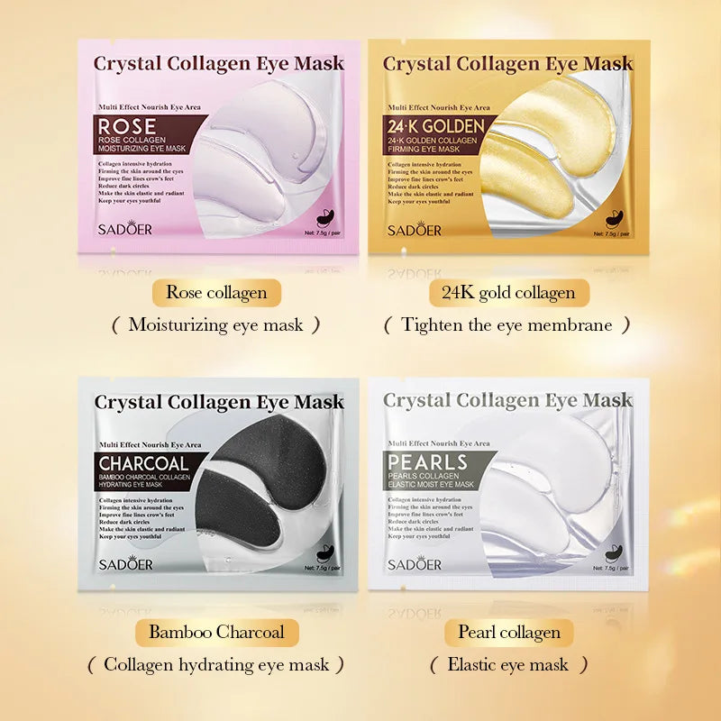 20Pcs=10Pairs Gold Collagen Crystal Eye Mask Skincare Eye Patches Firming Moisturizing Nourishing Eye Skin Care Products