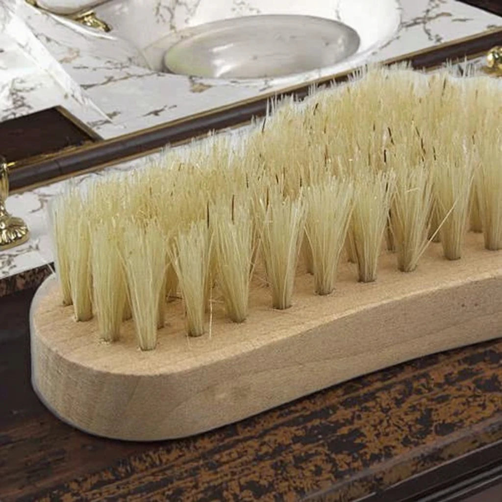 Uniquely Designed Wooden Boar Bristle Bath Brush Foot-Shaped Care Tool for Nail Cleaning Body Scrubbing Hand or Foot Washing
